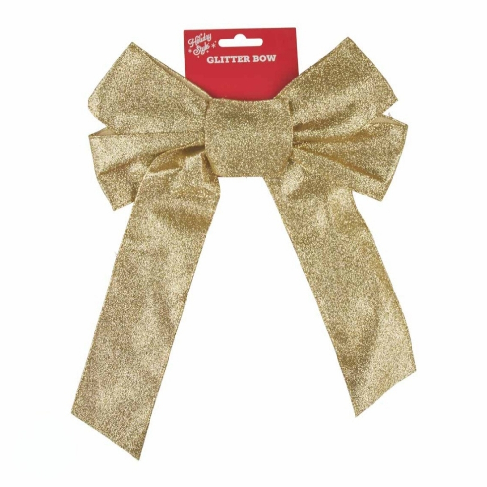 Gold Christmas Glitter Bow